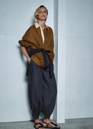 Куртка оверсайз з льону zara - xs, s, m, l