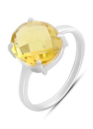 Серебряное кольцо proba с цитрином nano 4.178ct, вес изделия 2,28 гр (2172666) 17 размер