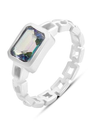 Серебряное кольцо proba с мистик топазом 1.068ct, вес изделия 3,28 гр (2190172) 17 размер