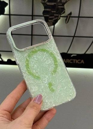 Чохол tpu candy magsafe для iphone 17 pro, прозорий голографічний протиударний для айфон 17 pro