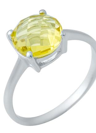 Срібне кільце proba з цитрином nano 2.74ct, вага виробу 2,17 г (1949917) 17 розмір
