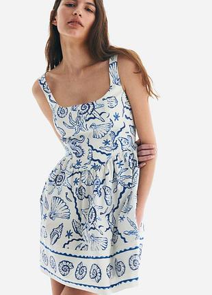 Сарафан сукня бавовняна h&m з мушлями морська