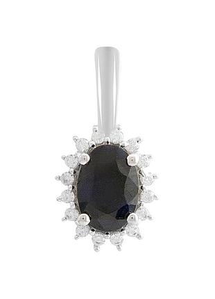 Срібна підвіска proba із сапфіром 1.098ct, фіанітами (2181026)