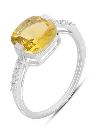 Срібне кільце proba з цитрином nano 2.885ct, вага виробу 2,14 г (2190134) 18 розмір