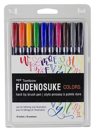 Кисти-ручки tombow 56429 цвета fudenosuke, 10 шт в упаковке