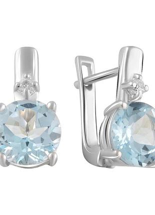 Срібні сережки proba з натуральним топазом 4.924ct (2089414)