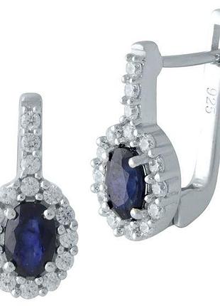 Срібні сережки proba з натуральним сапфіром 2.04ct (1961551)