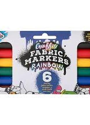 Набор маркеров для текстиля tulip graffiti fabric markers (rainbow, 6 pack).