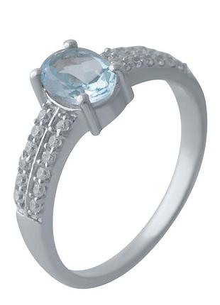 Серебряное кольцо proba с натуральным топазом 1.31ct, вес изделия 2,23 гр (2028277) 18 размер