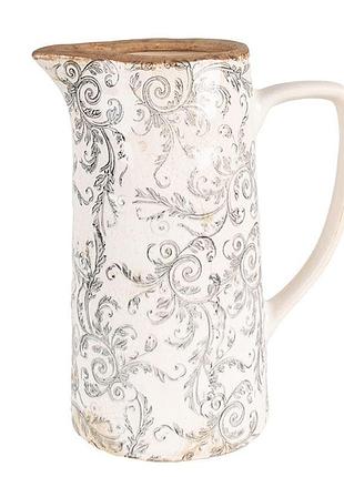 Декоративний керамічний глечик в вінтажному стилі pastel grey, 21*14*26 см, 6ce1921l nai