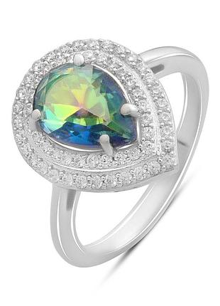 Срібне кільце proba з містик топазом 1.901ct, вага виробу 3,38 г (2191278) 17 розмір