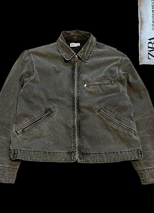 Сіра куртка zara grey washed jacket y2k archive vintage utility streetwear