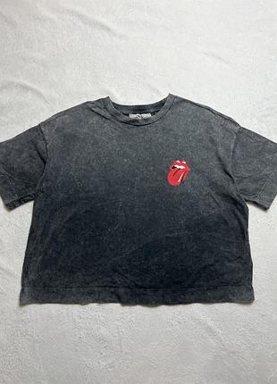 Вкорочена оверсайз футболка rolling stones