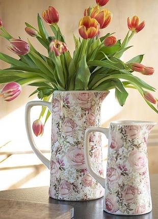 Декоративный керамический кувшин в винтажном стиле roses, 750 мл, 15*10*19 см, 6ce1413m nai