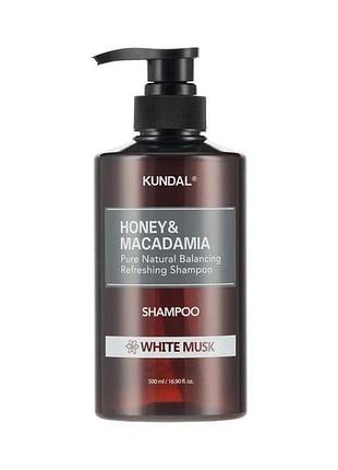 Шампунь відновлюючий "білий мускус kundal honey & macadamia shampoo white musk 500ml