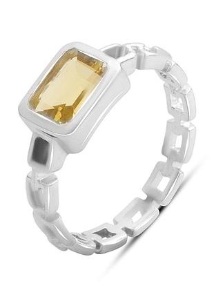 Срібне кільце proba з цитрином nano 1.418ct, вага виробу 3,12 г (2189985) 18 розмір