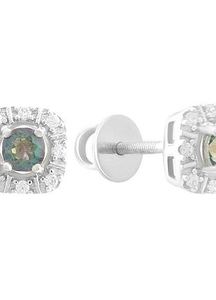 Срібні сережки proba з містик топазом 0.648ct (2190417)
