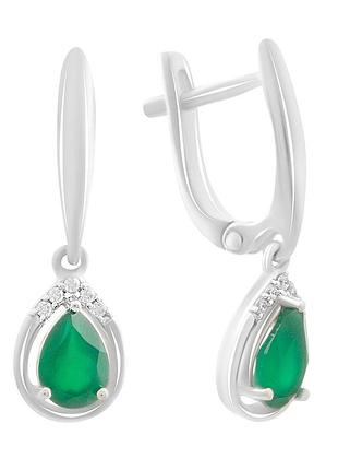 Срібні сережки proba з натуральним агатом 1.327ct (2189718)