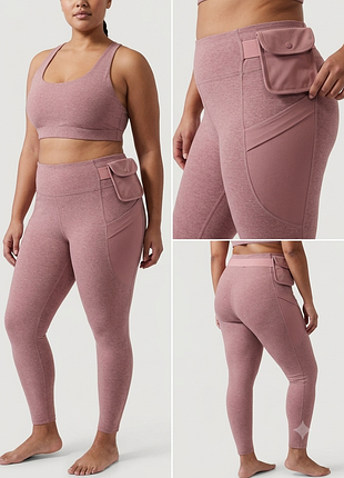 Нові леггінси old navy powersoft 7/8 з кишенями, колір пильна троянда. розмір 3x (xxxl)
