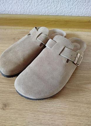 Стильні сабо / клоги в стилі birkenstock boston (колір тауп, розмір 42)