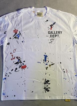 Футболка gallery dept paint splatter white | premium quality | нова