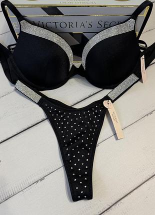 Купальник з пушапом victorias secret оригінал прикрашений камінням swarovski 32а 70а 34b 75б 36в 80б