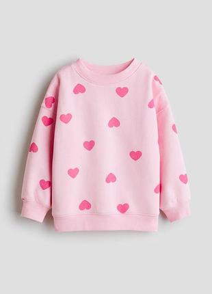 Світшот h&m з сердечками для дівчинки