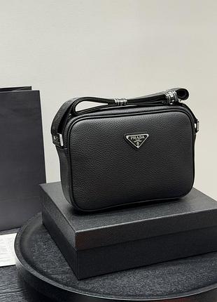 Prada сумка мужская чёрная барсетка кожаная оригинал