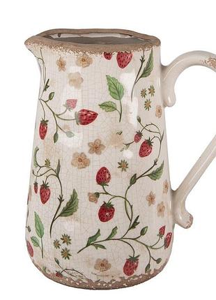 Декоративний керамічний глечик в вінтажному стилі strawberries, 21*15*23 см, 6ce1633l nai