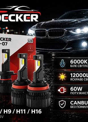 Decker pl-07 h8 / h9 / h11 / h16 12–24v 60w 6000k 12000lm canbus