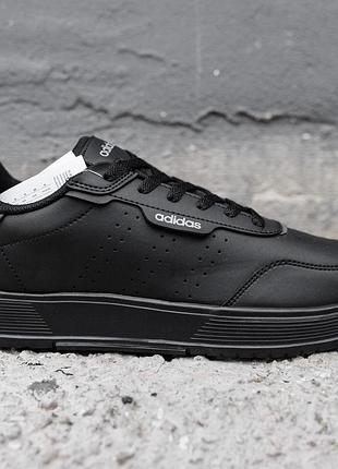 Adidas black черные кроссовки мужские размер 41/26,5см