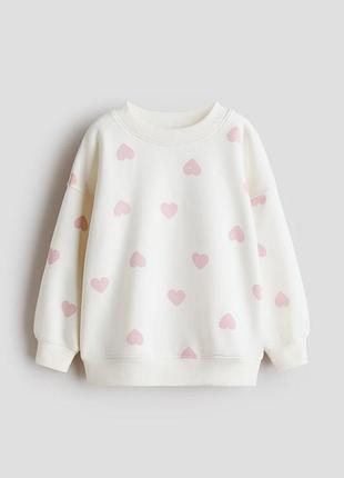 Світшот h&m з сердечками для дівчинки