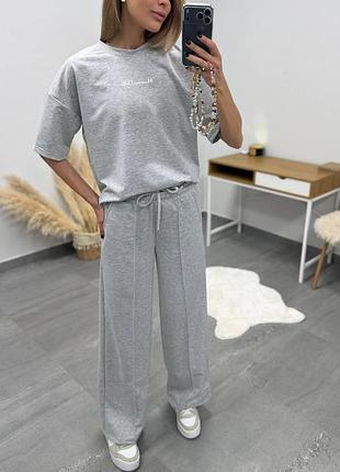 Базовий костюм двохнитка футболка + штани ✨лідер продажів