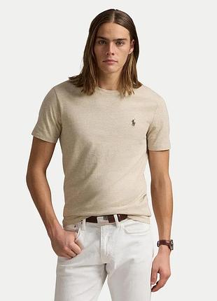 Футболка від polo ralph lauren custom slim fit бежевий