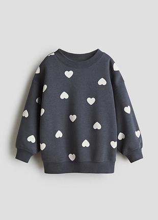 Світшот h&m з сердечками для дівчинки
