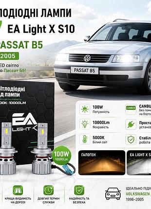 Світлодіодні лампи h7 на passat b5 1996-2005 — ea light x s10 100w 10000lm 5000k з canbus / яскраве led світло для пассат b5