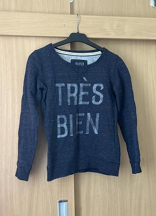 Жіноча синя кофта бавовна розмір xs bien je t’aime bleu