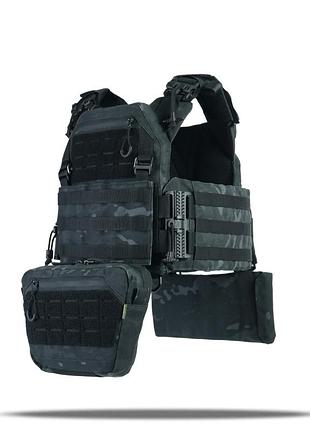 Плитоноска kiborg gu gen.2 + 2 подсумка с баллистической защитой 2 класса хаки чорний мультикам