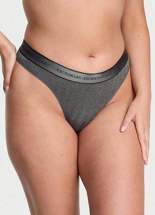 Жіночі трусики victoria's secret (2799756453) sosofttm modal ultra-fine logo thong m сірі