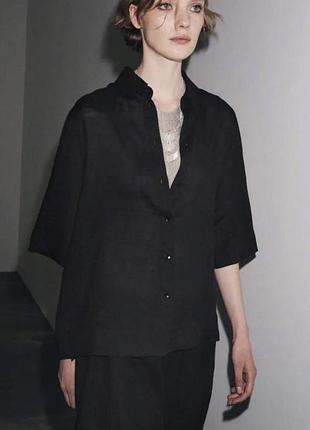 Чорна сорочка вільного крою рамі zara zw collection