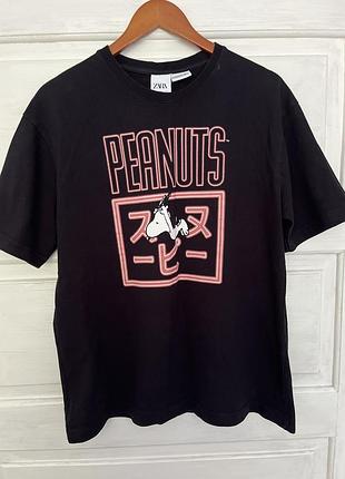 Футболка zara peanuts хл унісекс чоловіча жіноча зара