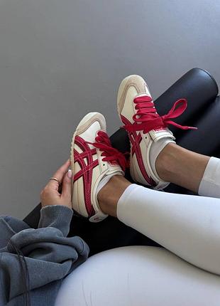 Жіночі кросівки asics onitsuka tiger | cream / red premium