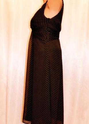 Платье сарафан черное в мелкий горошек шифон жатка, 10 (493)3 фото