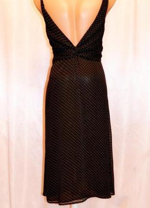 Платье сарафан черное в мелкий горошек шифон жатка, 10 (493)2 фото