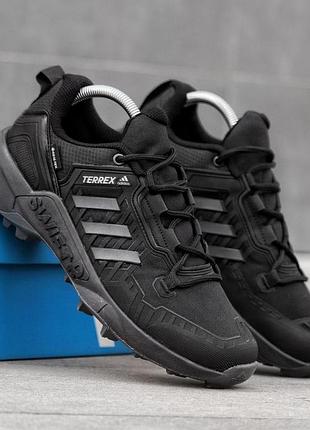 Мужские кроссовки adidas terrex swift r3 gore-tex черные кроссы на осень весну адидас терекс свифт р3 гортекс