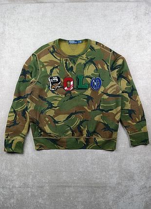 Чоловічий світшот кофта polo ralph lauren camo fleece sweatshirt mens