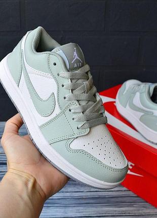 Nike air jordan 1 низьке світло бірюзові жіночі кросівки шкіра розмір 38/24 см 36