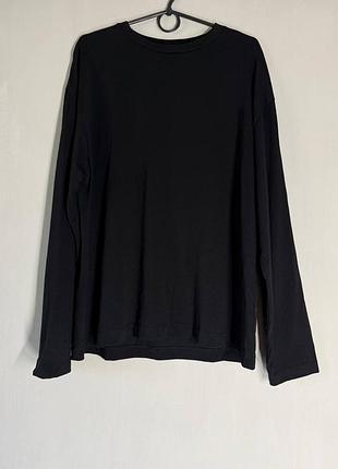 Новый черный лонгслив pull &amp; bear / базовая хлопковая кофта (размер l)