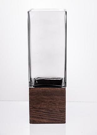 Ваза для цветов квадратная стеклянная 10×10×30 (см) декоративна hp-19-160-4