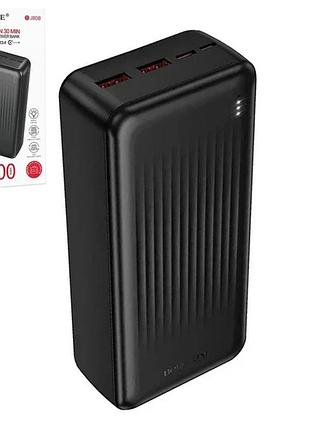 Павербанк borofone bj80b 30000mah 22.5w pd20w, швидка зарядка usb-a та type-c, чорний ft